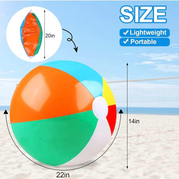Beach Ball, Inflatable, 20" 2 pack - Picture 3 of 8